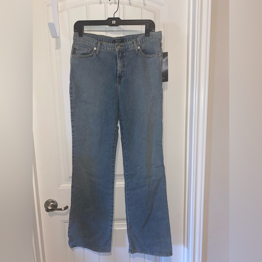 NWT Karen Kane High Rise Straight Leg Blue Jeans